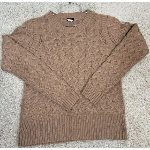 J Crew Womens Angora Wool Blend Cable Knit Pullover Sweater Sz M Classic Preppy - Picture 5 of 9